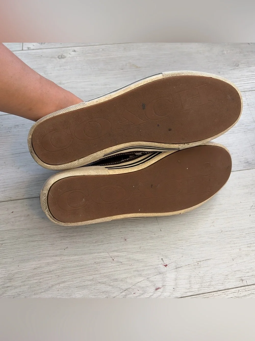 Coach brown leather and suede low top sneakers